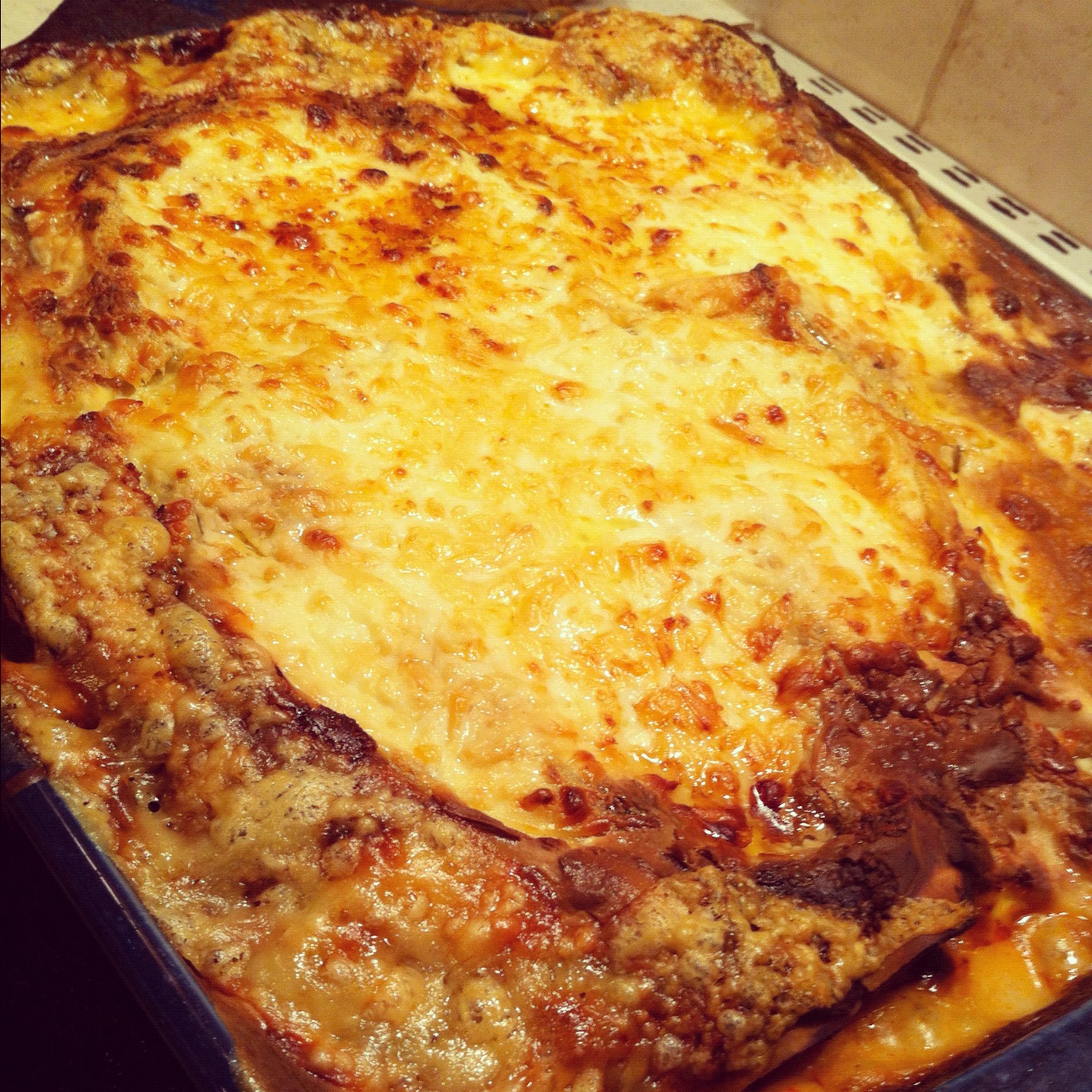 Vegetable Lasagne fresh out of the oven