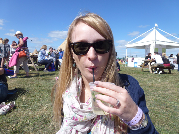 Enjoying an elderflowe spritz