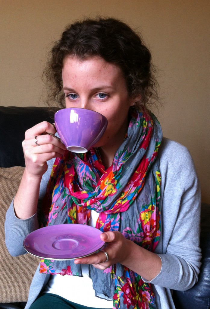 Drinking BistroTea Tea Sticks during our review